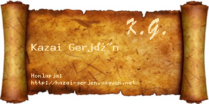 Kazai Gerjén névjegykártya